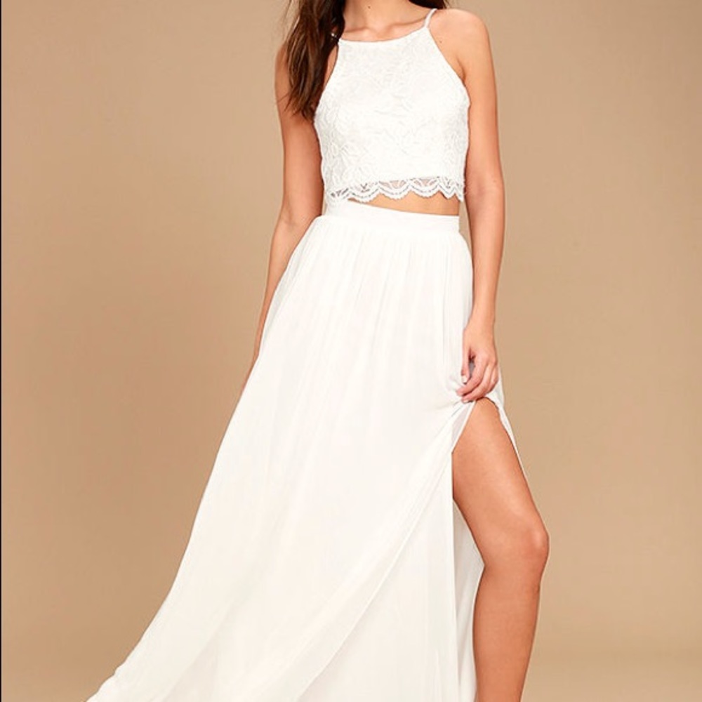 Lace two pieces maxi dress